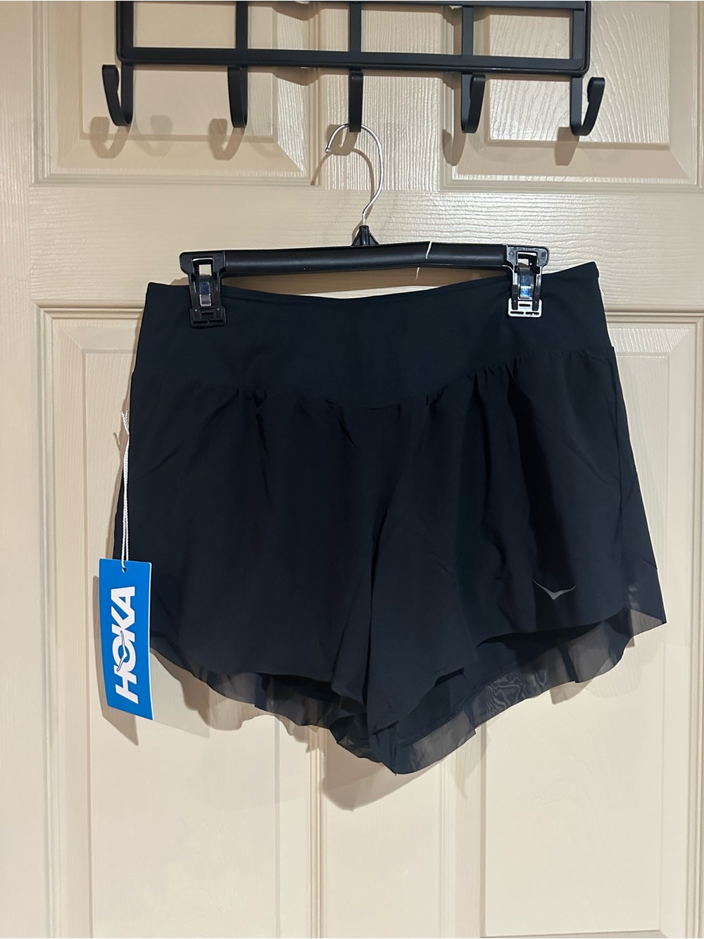 Hoka Glide Black Women's Layered Running Shorts